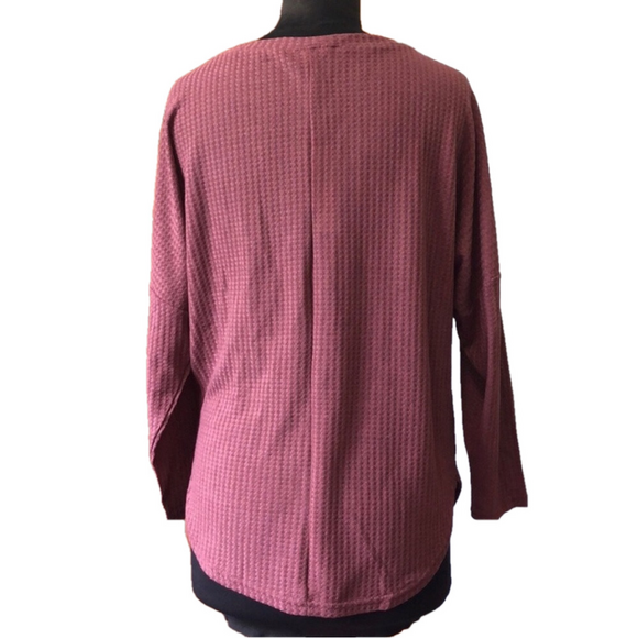 Mauve Waffle Material Slouchy Shrug Top, Size Medium, NWT - Picture 4 of 9